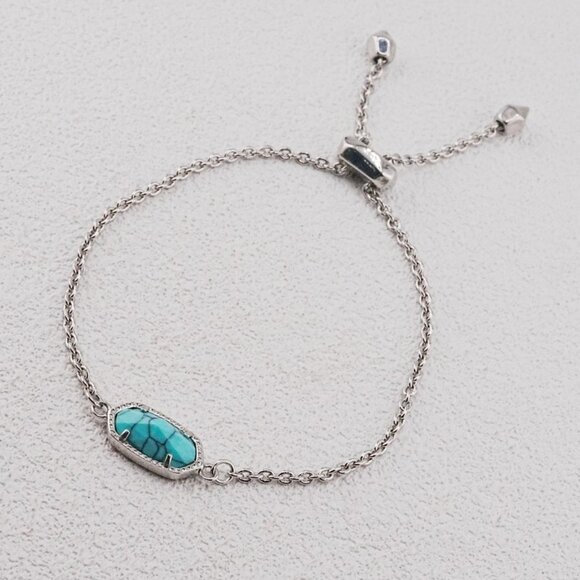 Kendra Scott Oval Blue Cracked Turquoise Bracelet - Picture 1 of 1